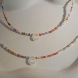COLLAR ZIRCONITAS MULTICOLOR 2MM CON LETRA NACAR