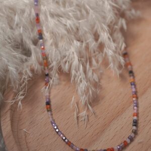 COLLAR ZIRCONITA CUADRADO MULTICOLOR
