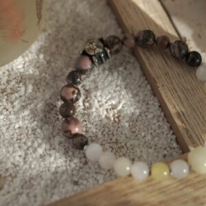 PULSERA PIEDRAS JADE Y RODOCROSINA